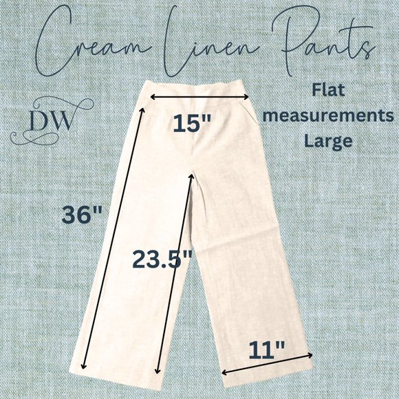 Wide Leg Pants | Cream Linen - Picture 7 of 8